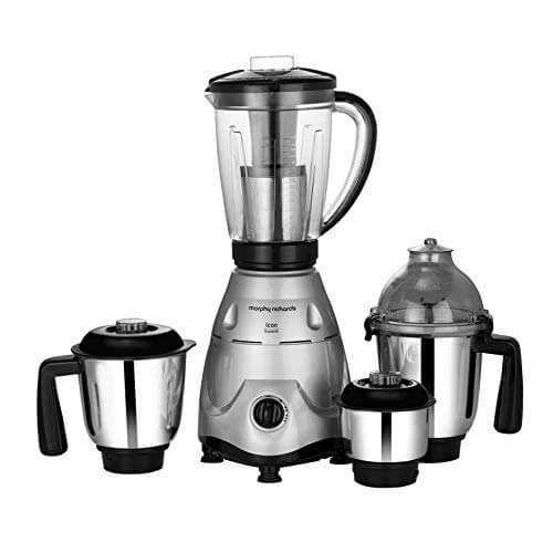 Morphy Richards Icon Superb 750W Mixer Grinder, 4 Jars, Silver and Black at Discount Price in India