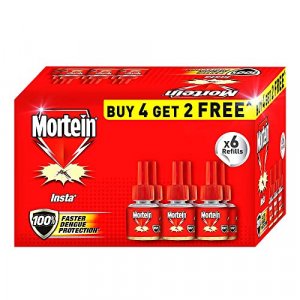 Mortein Mosquito Repellent Refills - Pack of 6 (Buy 4, Get 2 Promo) | 100% Protection against Dengue at Sale Price in India