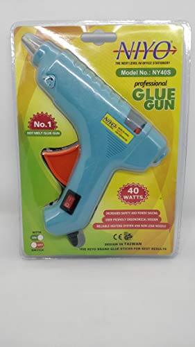 NIYO 40Watts Glue Gun with Glue Flow Control ; Colour Glue Gun with On/Off Switch for efficient Use; Free 5pc Glue Sticks at Sale Price in India