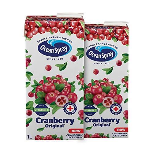 Ocean Spray Cranberry Juice with 20% Cranberry 1 Liter ( Pack of 2 ) at Discount Price in India