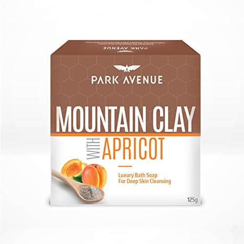 Park Avenue Mountain Clay with Apricot Luxury Soap for Deep Cleanse & Gentle Exfoliation, Removes Blemishes & Absorbs Excess Oil, No Suphates & Parabens, 125gm at Cheap Price in India