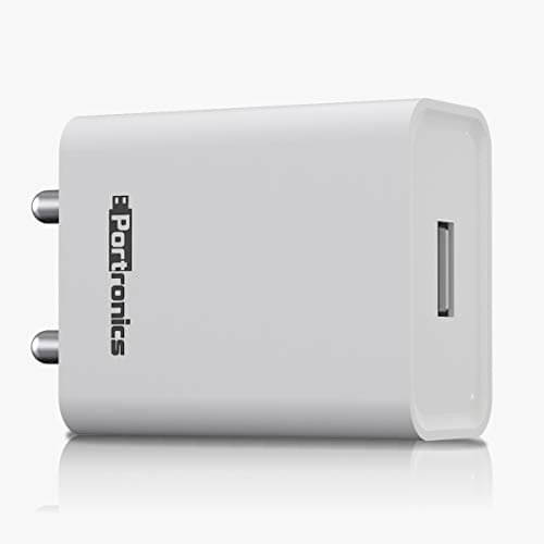 Portronics Adapto 62 POR-1062 USB Wall Adapter with 2.4A Fast Charging Single USB Port Without Cable for All iOS & Android Devices (White) at Discount Price in India
