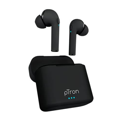 pTron Bassbuds Vista in-Ear True Wireless Bluetooth 5.1 Headphones with Deep Bass, IPX4 Water/Sweat Resistant, Passive Noise Cancelation, Voice Assistance & Earbuds with Built-in HD Mic – (Black) at Sale Price in India