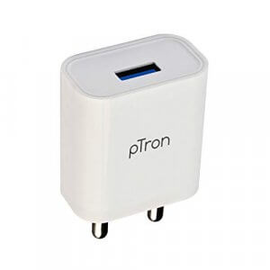 pTron Volta 12W Single USB Smart Charger, Made in India, BIS Certified, Fast Charging Power Adaptor Without Cable for All iOS & Android Devices - (White) at Cheap Price in India