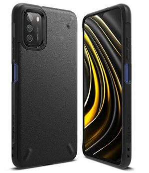 Ringke Onyx for Xiaomi Poco M3 Case Back Cover, [Extreme Tough] Rugged Flexible Protection Durable Anti-Slip TPU Heavy Impact Shock Absorbent for Poco M3 Back Cover Case - Black at Cheap Price in India