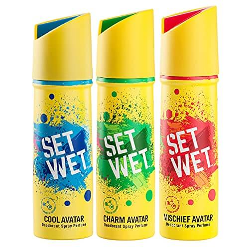 Set Wet Deodorant Spray Perfume, 150ml (Cool, Charm and Mischief Avatar, Pack of 3) at Discount Price in India