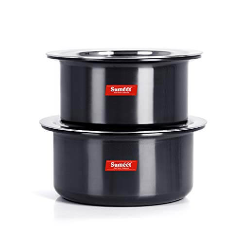 Sumeet Aluminium Tope Set, 0.5 L, 0.9 L (2 Piece, Black) at Cheap Price in India