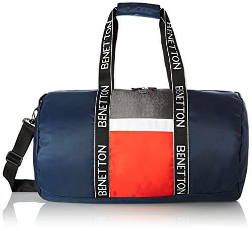 United Colors of Benetton Polyester 50 cms Navy Grey White Red Gym Shoulder Bag (0IP6DFBGMP03I) at Cheap Price in India