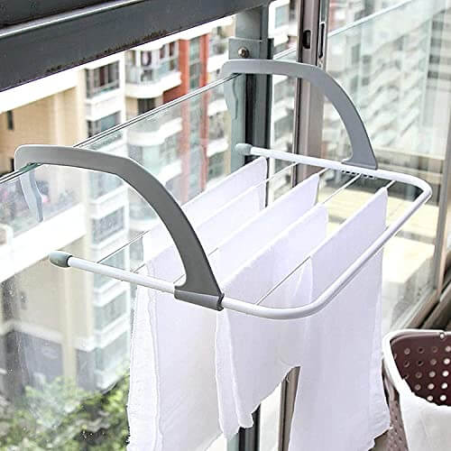 VENJA (LABEL) Folding Dryiong Rack for Clothes Balcony | Metal Clothes Drying Stand Laundry Hanger for Small Clothes Drying Hanger (Multicolor) at Cheap Price in India