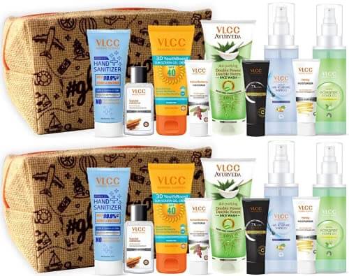 VLCC Refresh and Glow Kit with Pouch | skin Care, Hair Care, hygiene Essentials Combo for women | beauty combo set for women | VLCC beauty gift set | beauty sets | skin care combo – Pack of 2 at Cheap Price in India