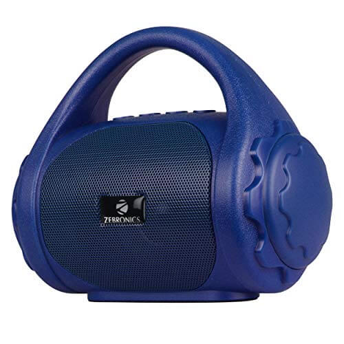 Zebronics ZEB-COUNTY Wireless Bluetooth Portable Speaker With Supporting Carry Handle, USB, SD Card, AUX, FM & Call Function (Blue) at Sale Price in India