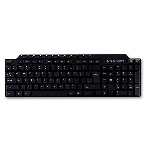 Zebronics ZEB-KM2100 Multimedia USB Keyboard Comes with 114 Keys Including 12 Dedicated Multimedia Keys & with Rupee Key at Discount Price in India