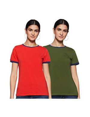 Amazon Brand - Inkast Denim Co. Women's Regular T-Shirt (INK/CTEE-03_Multi 10 S) at Cheap Price in India