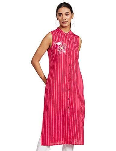 Amazon Brand – Myx Women’s Cotton Kurti (PAG184_Fuschia_Small) at Discount Price in India