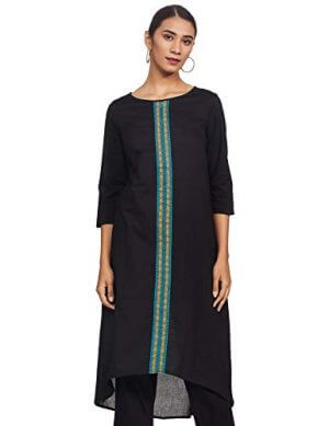 Amazon Brand - Myx Women's Cotton Regular Kurti (XHOSA-05_Blue1_Small) at Discount Price in India