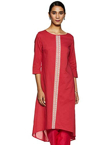 Amazon Brand – Myx Women’s Cotton Regular Kurti (XHOSA-05_Red_Small) at Cheap Price in India