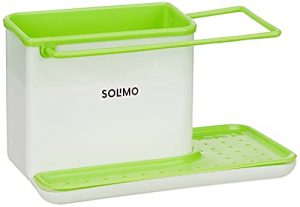 Amazon Brand - Solimo 3-in-1 Plastic Kitchen Sink Organiser for Soap, Sponge and Cleaning Brush, White at Sale Price in India