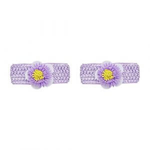Amazon Brand - Solimo Kid's Hair Bands with Violet Flower, Pack of 2 at Cheap Price in India