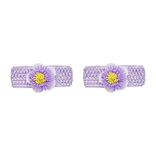 Amazon Brand – Solimo Kid’s Hair Bands with Violet Flower, Pack of 2 at Cheap Price in India