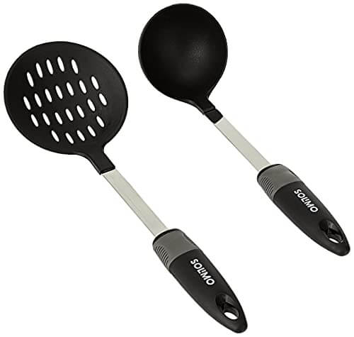 Amazon Brand – Solimo Nylon Ladle & Strainer, Set of 2, Black at Sale Price in India