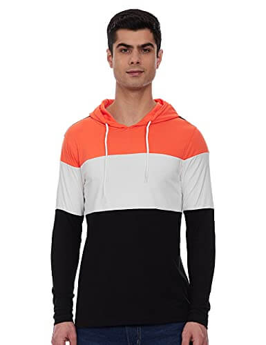 Amazon Brand – Symbol Men’s Solid Regular T-Shirt (AW19TEE17_Dut Orange&White&Black XL) at Discount Price in India