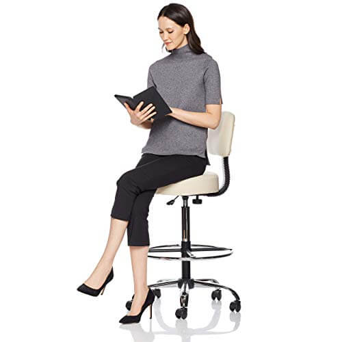 AmazonBasics MultiPurpose Office Drafting Spa Stool with Adjustable