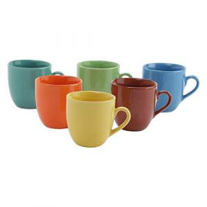 Anwaliya Arche Series Ceramic Tea Cups, 175 ml, Set of 6, Glossy Multi Color (Color May Vary) at Discount Price in India