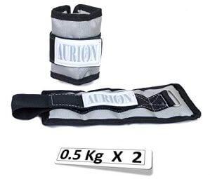 Aurion ANKL 1 kg Ankle and Wrist Weights, 0.5Kg x 2 (Black/Grey) at Cheap Price in India