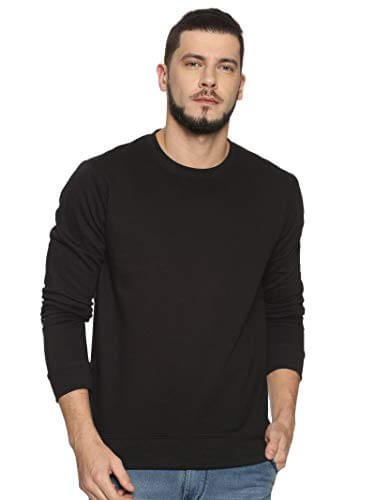 Diverse Men’s Round Neck Regular Fit Full Sleeve Sweatshirt (DCMSSF01RC11L35-4275D_Black_M) at Sale Price in India