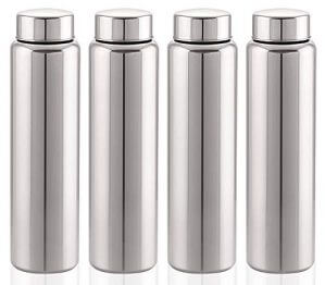 Fun Homes Fun047 Stainless Steel Refrigerator Water Bottle, 1000ml, 4 Pieces, Silver at Discount Price in India
