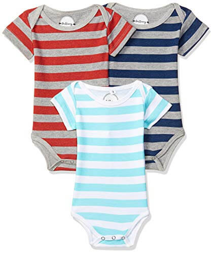 Gubbarey Baby Girl’s Regular fit Romper Suit (Pack of 3) (ZA45RM8010_Blue_3-6 Months) at Cheap Price in India