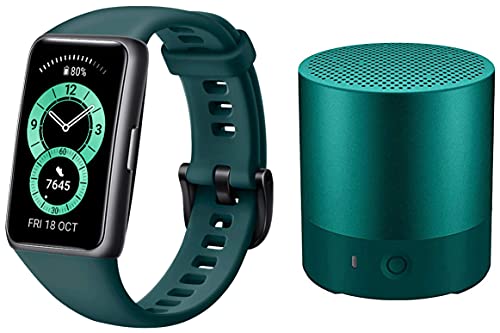 HUAWEI Band 6 Fitness Tracker Smartwatch, 1.47”AMOLED Color Screen, SpO2, 14 Days Battery Life (Green) + Free Huawei Mini Speaker CM510 at Discount Price in India