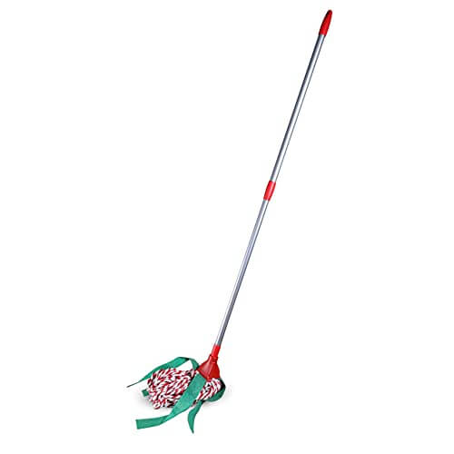 Kleeno by Cello Round Telescopic Looped Cotton Mop With Scruby, Red at Discount Price in India