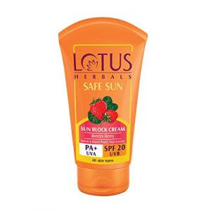 Lotus Herbals Sunscreen SPF 20 PA+ - 50 grams Cream at Discount Price in India