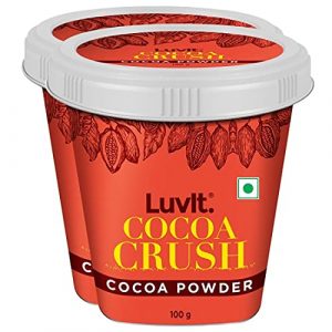 LuvIt Cocoa Crush - Cocoa Powder | 100% Cocoa | Unsweetened | Perfect for Baking Cakes, Cookies | Shakes, Smoothies, Frosting Making | Pack of 2 - 100g Each at Discount Price in India