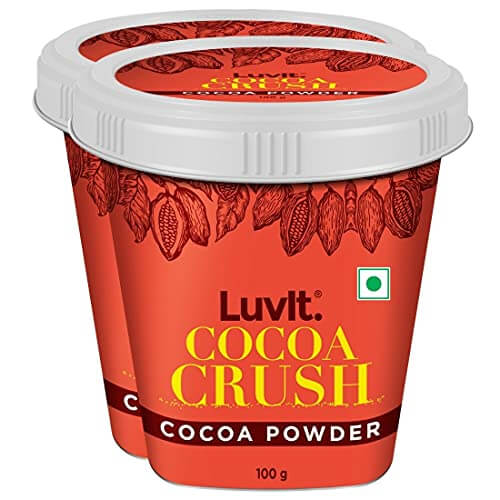 LuvIt Cocoa Crush – Cocoa Powder | 100% Cocoa | Unsweetened | Perfect for Baking Cakes, Cookies | Shakes, Smoothies, Frosting Making | Pack of 2 – 100g Each at Discount Price in India