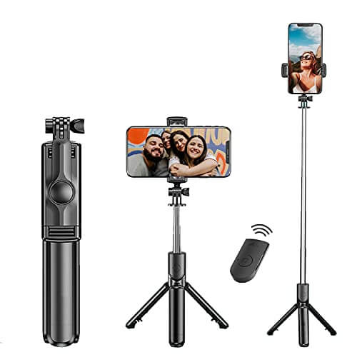 Tygot Bluetooth Extendable Selfie Sticks with Wireless Remote and Tripod Stand, 3-in-1 Multifunctional Selfie Stick with Tripod Stand Compatible with iPhone/OnePlus/Samsung/Oppo/Vivo and All Phones at Sale Price in India