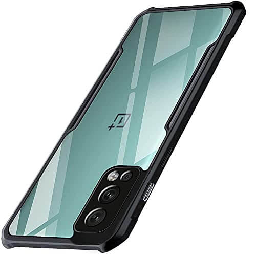WOW Imagine Shock Proof Clear Back Case Mobile Cover for 1+ OnePlus Nord 2 5G (Hard | Hybrid PC + TPU | Full Armour Device & Camera Protection | Black) at Sale Price in India