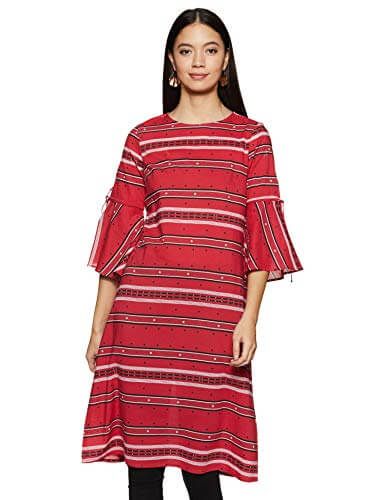 Amazon Brand – Myx Women’s Cotton Regular Kurti (XHOSA-06_Red_Small) at Cheap Price in India