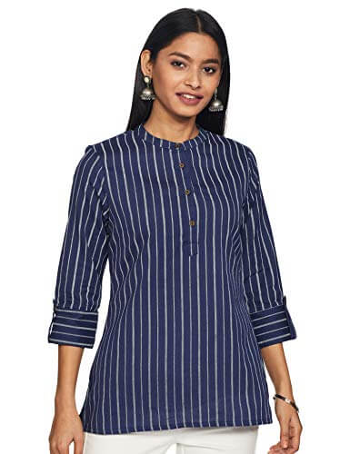 Amazon Brand – Myx Women’s Straight Kurta (PAG183_Blue_Small) at Cheap Price in India