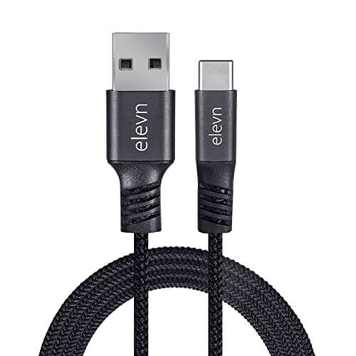 elven flex Type-C to USB-A Male Ultra-Fast Premium 65-Watt Warp Charge 5Gbps Data Sync & Charging Cable – 1.5m (5 feet) Superior Rugged Braided – Anthracite at Discount Price in India