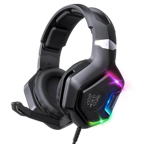 Gaming Headset with Microphone 7.1 Stereo Surround Sound Compatible with PS4, PS5, PC Laptop, Over-Ear Headphones with LED RGB Light, Noise Canceling Mic at Sale Price in India