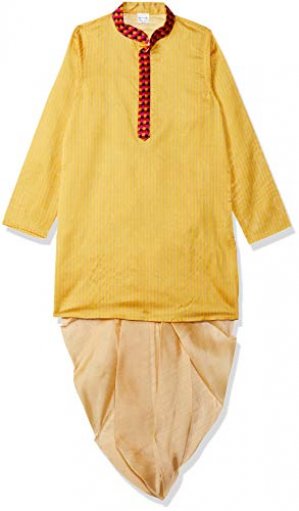 Gubbarey Boy's Crepe Kurta Pyjama (915-8_Blue_8-9 Years) at Sale Price in India