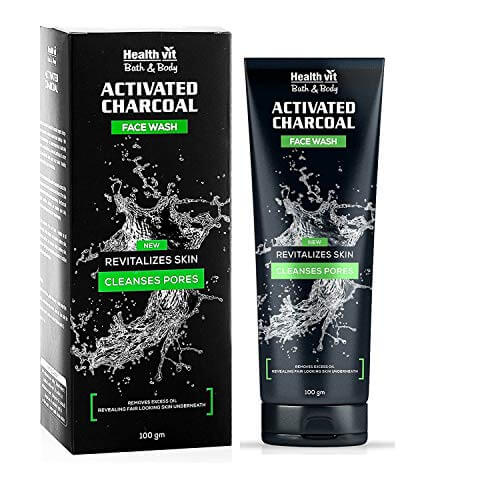 Healthvit Activated Charcoal Facewash Deep Cleansing Brightening & Refreshing 100g at Sale Price in India