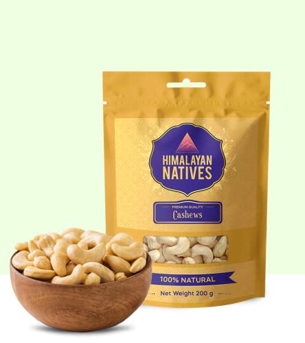 Himalayan Natives 100% Natural Cashews Whole Cashew Nuts, Raw Cashew Nuts, Kaju Dry Fruit, Unsalted Cashews, Unsalted Cashew Nuts, Unsalted Kaju, 200G pack of 4 at Sale Price in India