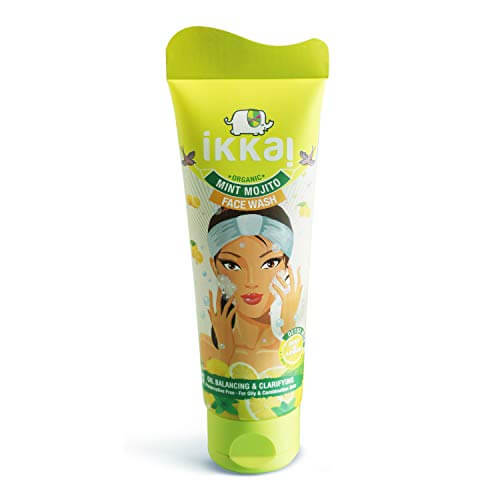 IKKAI Organic Mint Mojito Clarifying Face Wash | Oil Control | Vitamin C | Chemical Free | Oily/Combination Skin Types | 100g at Discount Price in India