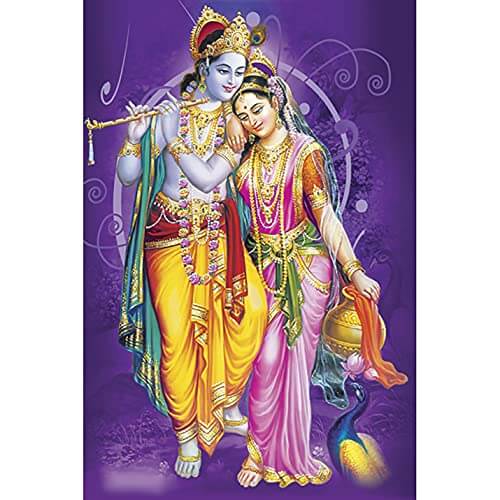 Pnf Art Print of Lord Krishna and Radha (Radha Krishna) Unframed Wall Poster(Paper Print, 12×18 Inch, Multicolor) at Discount Price in India