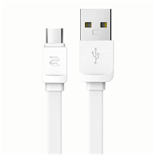Rock Space RCB0516 S05 Micro Flat Cable – 3.2 Feet (1 Meter) – (White) at Discount Price in India