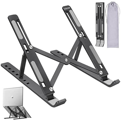 Tukzer Fully Foldable Laptop Stand Riser, 7 Level Height & Angle Adjustment| 2X Stronger M-Shape Aluminum Structure, Silicone Pads, Air Ventilation for Cooling, for Laptop Tablet size upto 15.6-Inches at Discount Price in India