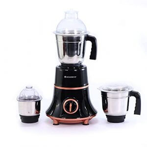 Wonderchef Glory Mixer Grinder, 600 W with 3 Stainless Steel Jars and Anti-Rust Stainless Steel Blades, Ergonomic Handles, 5 Years Warranty On Motor at Sale Price in India